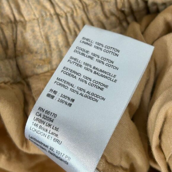 Kimchi Blue Sunita Jogger Pants Patchwork Small Tan Yellow Quilted Cotton Print - Picture 8 of 14